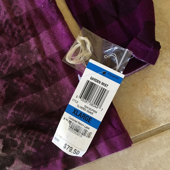 Purple Gray White Scoop Neck Long Sleeve Sweater - Picture 2 of 7